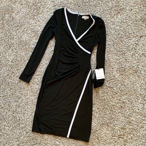 CALVIN KLEIN Elegant Black and White Dress